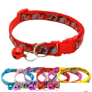 Collares para perros correas collar de gato con correa de camuflaje correa de cuello poliéster hebilla ajustable gatito cachorro accesorios de animales accesorios de animales dhogf