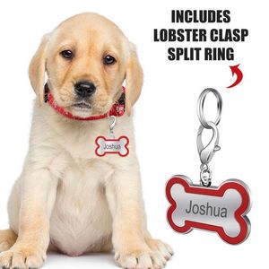 Colliers de chien laisse les étiquettes de zinc personnalisables chiens chats noms id osse motif d'identité tags tags animaux diy collier pendantdog