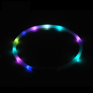 Colliers pour chiens Laisses Collier pour chien Lumière LED Clignotant Nuit Charge USB Colliers pour chien et chat Collier lumineux USB Collier pour animal domestique Décoration de cou brillant dans l'obscurité 230613