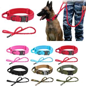 Collares para perros Correas Durable Tactical Dog Collar Belt Set Ajustable Military Pet Collar Jumper Belt Medium Large German Shepherd Red Blue Pink 230719