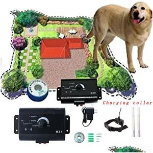 Colliers pour chiens Laisses Système de clôture électrique Entraînement rechargeable étanche au sol pour animaux de compagnie Drop Delivery Home Garden Pet Supplie Dhcpw