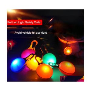 Colliers De Chien Laisses Led Pet Pendentif Colorf Lumière Clignotant Collier Lumineux Fournitures Glow Étiquette De Sécurité Xmas Vente Dh0192 Drop Delivery Dhdtp