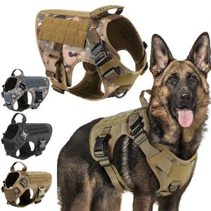 Colliers de chien Laux Military Grand chien harnais PET PET ALLEMAND SHERDD K9 Malinois Formation Vest Tactical Dog Harness and Leash Set for Dogs Accessories 230520