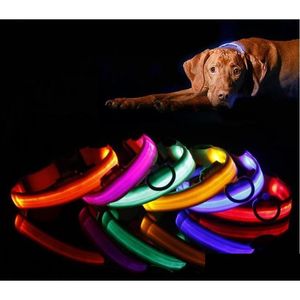 Colliers de chien Laisses Collier pour animaux de compagnie LED Flash Cat Lampes de poche Dibo America Huskies Teddy Large S M L XL Émettant Drop Livraison Accueil Gar Otkbx