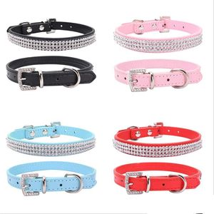 Colliers de chien Laisses Pur Strass Diamante Animaux À La Mode Mode Pu Bijoux En Cuir Collier Pour Animaux De Compagnie Chiot Collier Ps1585 Drop Livraison Hom Dhh9G