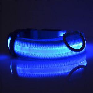 Collari per cani Nylon Pet Night Safety LED Light Lampeggiante Glow in the Dark Piccolo collare di sicurezza al guinzaglio