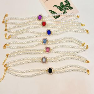 Colliers pour chiens collier de collier de compagnie de la mode chiot bijou de chiot bijou avec des accessoires de gemmes artificiels artificiels en strass