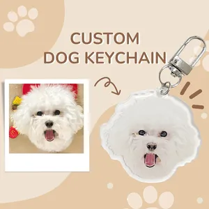 Colliers de chien Pet Po Po Po Acrylique Keychain Custom Cat Picture Memorial Keyring Wedding Gift for Lover Accessoires