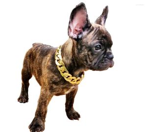 Collares de perros Collar de la cadena de oro de plástico Cosplay Hip Hop Hop Hop Cat Cattuos de Navidad Halloween Longitud de 60 cm 3.4 cm