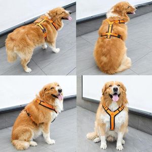 Collares de perros Arneses de seguridad reflectantes chalecos para mediano arnés transpirable sin tracción vehicular para caminar con ropa de mascotas