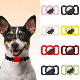 Colliers de chien étui en silicone pour Apple Airtags couverture de collier de chat Air Tag Tracker dispositif de localisation animaux de compagnie Anti-perte titulaire porte-clés protecteur