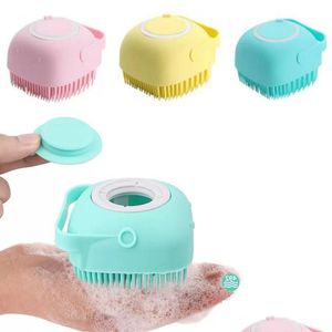 Toilettage pour chien Salle de bain Brosse de bain pour chien Gants Mas Gants de sécurité doux Peigne avec boîte de shampoing Accessoires pour animaux de compagnie pour chats Outil de toilettage de douche S Oth2F