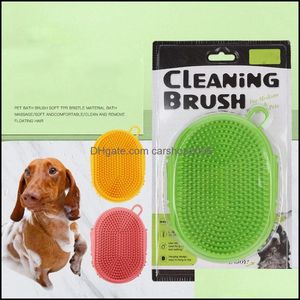 Fournitures de toilettage pour chiens, peigne à aiguilles de jardin pour animaux de compagnie, brosse de bain Double face Durable en plastique Mas Beauty Bri Dha8P