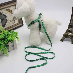 Chien Harnais Laisses Nylon Imprimé Réglable Pet Collier Chiot Chat Animaux Accessoires Collier Corde Cravate En Gros