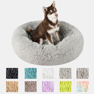 Dog Houses Kennels Accessories Bed Donut Big Large Round Basket Plush Beds for Dogs Medium Fluffy Kennel Small Puppy Washable Pets Cat Products 230923
