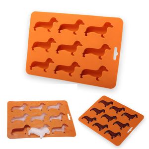 Moldes de silicona para cubitos de hielo en forma de perro, moldes para hornear y bandeja Jiulian Silicones Dogs Ice Lattice DIY Cake Maker Model