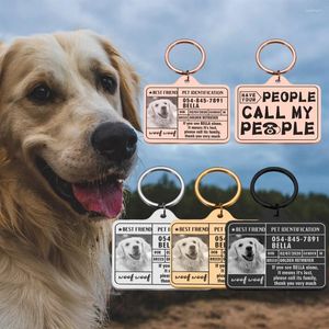 Etiqueta de perro, etiquetas de Collar Po personalizables para perros, medalla con nombre grabado, accesorios para cachorros y gatitos, cadena personalizada para Collar de gato