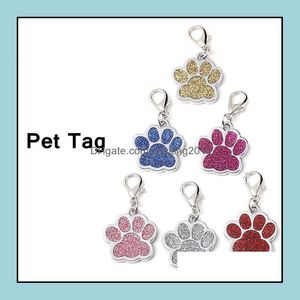 Dog TagId Card Supplies Pet Home Garden Ll Id Tag en forma de pata Diy colgantes Cat Collar Tags mascotas aleación Blin Dhrjo