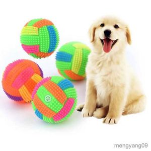 Jouets pour chiens à mâcher boules lumineuses forme de Football lumière LED balle rebondissante grinçante chien de compagnie jouet clignotant drôle enfants jouet interactif chiens chats jouets à mâcher
