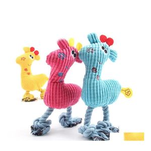 Juguetes para perros Masticables Precioso Ciervo Jirafa Patrón Mascota Masticar Juguete Divertido Cachorro Pollo Interactivo Squeaker Suave Peluche Juego Sonido Gota Delive Dhy9H