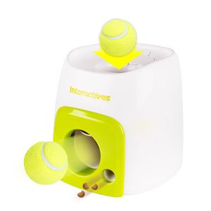 Juguetes para perros Chews Pet Ball er Tennis Food Reward Machine Thrower Tratamiento interactivo Alimentador lento Adecuado para gatos y s 230307