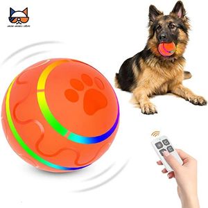 Jouets pour chiens à mâcher Smart interactif balle pour animaux de compagnie télécommande clignotant roulant sautant rotatif étanche chien à mâcher jouet balle pour les mâcheurs agressifs 231212