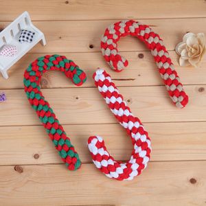 Juguetes para perros Color algodón cuerda muleta serie navideña Juguetes para perros cachorro masticar interactivo limpieza de dientes para perro