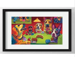 honden die poker spelen Handbeschilderd HD Print Wall Art Animal Portrait olieverfschilderij op canvas Multi Custom Size Frame6593778