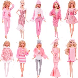 Doll Accessories 1 Pcs Pink s Clothing Fashion Coat Pants Dress For 30Cm And 11.8 Inch Dolls Gift Accesories Miniature Items 230821