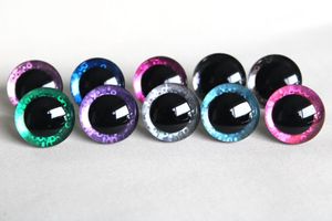 Doll Accessories 20pcs 9MM to 35mm craft eyes Lovely glitter toy safety 3D ddoll pupil with washercolor optionQ10 230512