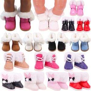 Accesorios para muñecas Botas de felpa de 7 cm Zapatos Ropa para bebés nacidos de 43 cm Niña de 18 pulgadas American Our Generation Toys Girls Gift 230424