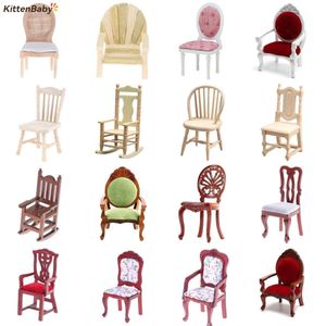 Accesorios para casa de muñecas 22 estilos 1/12 Simulación Sofá pequeño Taburete Silla Muebles Modelo Juguetes para decoración Casa de muñecas Miniatura 230830