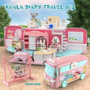 Accesorios de la casa de muñecas Koala Tour Bus Dollhouse en miniatura Diario Fingente Play Juguete para niños Juguetes y muebles Villa Girls Giftsvaiduryb