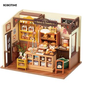 Doll House Accessories Robotime Rolife Becka's Baking House DIY Miniature House for Kids Children 3D Wooden Assembly Toys Easy Connection Home Decorate 230629