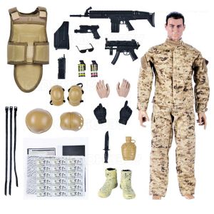 Muñecas 1/6 Army Man BJD Figura Set SWAT Equipo Fuerzas Especiales Soldados Militar Coleccionable Muñeca con Arma Acción Miniatura Juguete para Niño