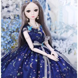 Poupées 13 60cm BJD Doll Set 23 Joint mobile Fashion Princess Girl Dress Up Toy 4D Simulation Eyes Enfants Cadeau de Noël 220826