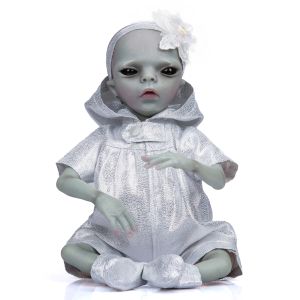Poupées 14 pouces Reborn Baby Alien fini Doll As Picture de haute qualité détaillée de poupée art à collection de personnes faites à la main de haute qualité