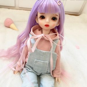 Muñecas 30cm BJD Doll 18 móvil DIY hecho a mano Bjd Princess Dress Mohair Toys Make Up Long Hair Toy Regalo para niñas 230815