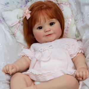 Muñecas 45 cm Cuddly Maddie Bebe Reborn Girl Cuerpo completo Vinilo de silicona con cabello enraizado Sensación de tacto suave Realista Bebé recién nacido