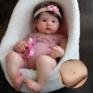 Muñecas 45 cm Cuerpo entero Silicona Viny Meadow Bebe Reborn Girl con cabello enraizado Hecho a mano Realista Realista Muñeca Juguete para niños 231011