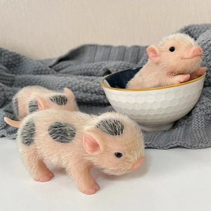 Muñecas 5 pulgadas simulaciones nuevas silicona suave muñeca juguete para el cuerpo de la muñeca de cerdo peludo