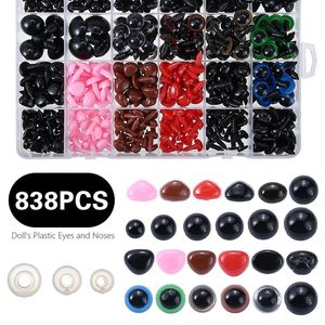 Bonecas 838 pcs colorido plástico segurança olhos narizes para teddy bear bonecas brinquedo macio nariz fazendo animal amigurumi diy acessórios 230928