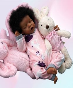 Poupées ADFO 17 pouces noir Reborn bébé poupée réaliste né coloré doux cadeaux de noël pour les filles 2209125820082