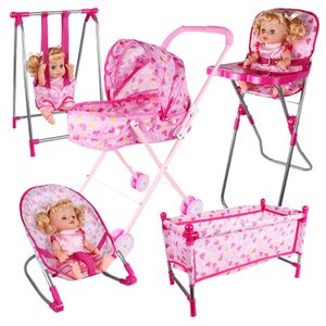 Muñecas Baby Doll Stroller Kids Play House Toys Baby Bed Doll Cart Furniture Baby Girls Toys Niños pequeños Nursery Play Toys Accesorios para muñecas 230801