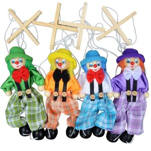 Muñecas Payaso Marioneta Marioneta Juego de sombras Juguetes para bebés Tela de madera Niños Juguete divertido Regalo 231109