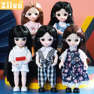 Dolls Doll For Girl Toy BJD Mini 13 Movable Joint Baby 3D Big Eyes Beautiful DIY With Clothes Dress Up 112 Fashion 230830