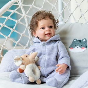 Poupées finies Bebe Reborn Doll 55CM Reborn Baby Boy Yannik Full Body Soft Silicone Real Touch Doll Peint à la main 3D Skin Rooted Hair 230210