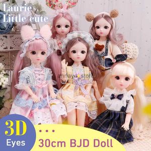 Muñecas conjunto completo 1/6 muñecas BJD para niñas 30cm muñeca de Anime 23 cuerpo móvil conjunto con falda sombrero tocado vestir DIY juguetes Reborn Kawaii