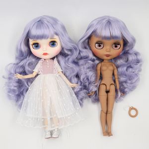 Muñecas ICY DBS Blyth Doll 16 bjd mezcla azul pelo violeta cuerpo cuerpo mate cara 30 cm muñeca desnuda juguete anime niñas regalo 230904