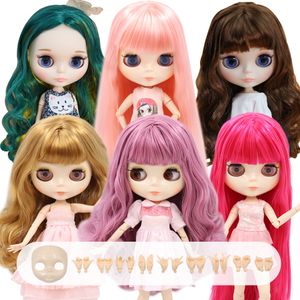 Poupées ICY DBS Blyth Doll Joint Body 30CM BJD Toy White Shiny Face and givré avec Extra Hands AB Panel 16 DIY Fashion 230608